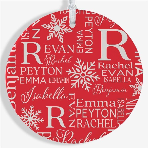 Christmas Snowflake Repeating Name Personalized Ornament - 48908