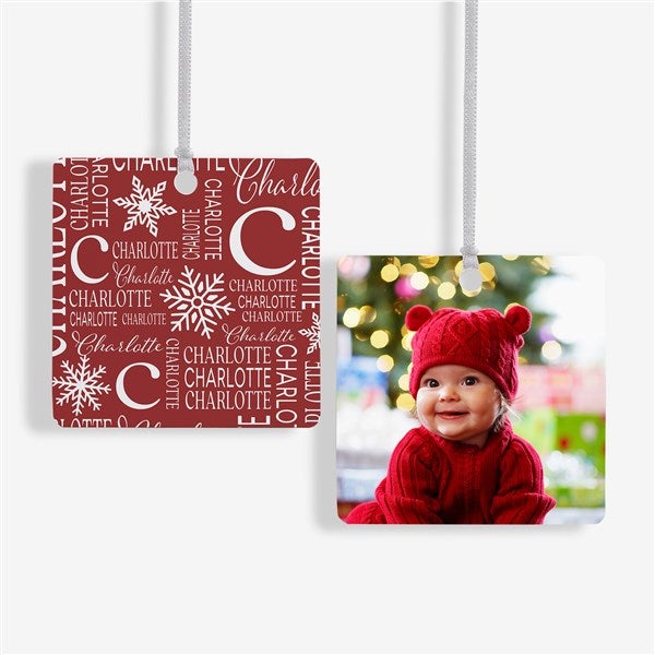 Christmas Snowflake Repeating Name Personalized Ornament - 48908