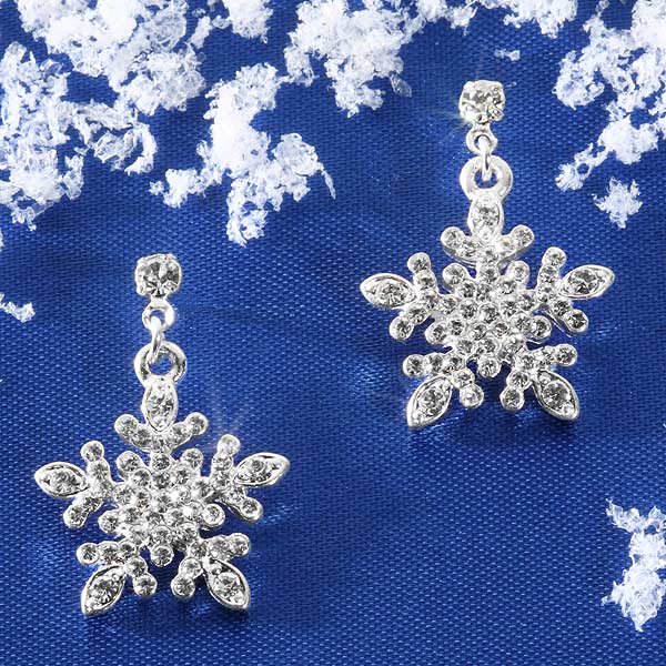 Austrian Crystal Snowflake Earrings - 4895