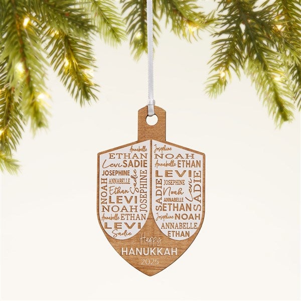 Hannukah Dreidel Personalized Wood Ornament  - 48951