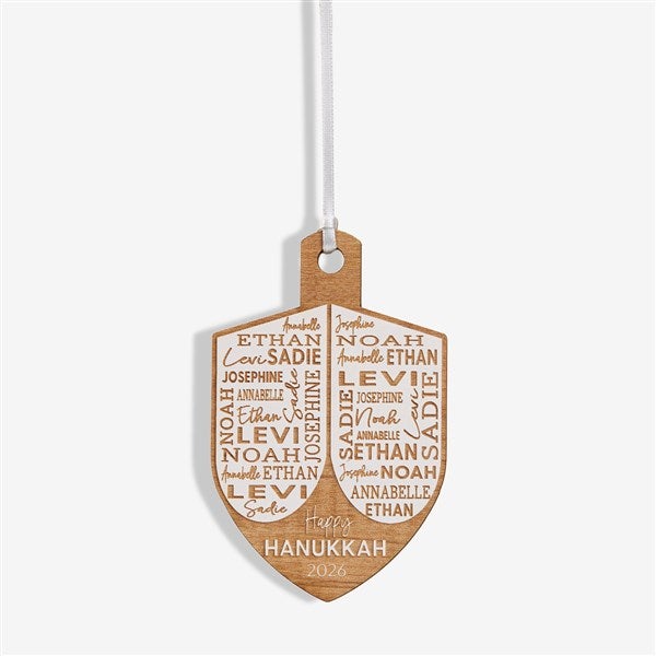 Hannukah Dreidel Personalized Wood Ornament  - 48951