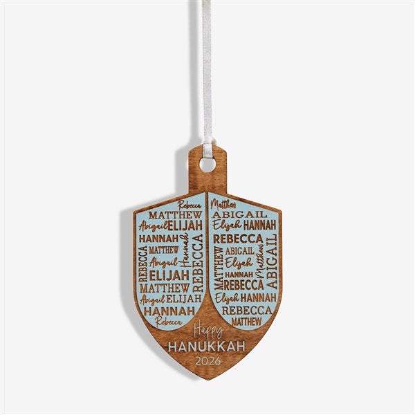 Hannukah Dreidel Personalized Wood Ornament  - 48951