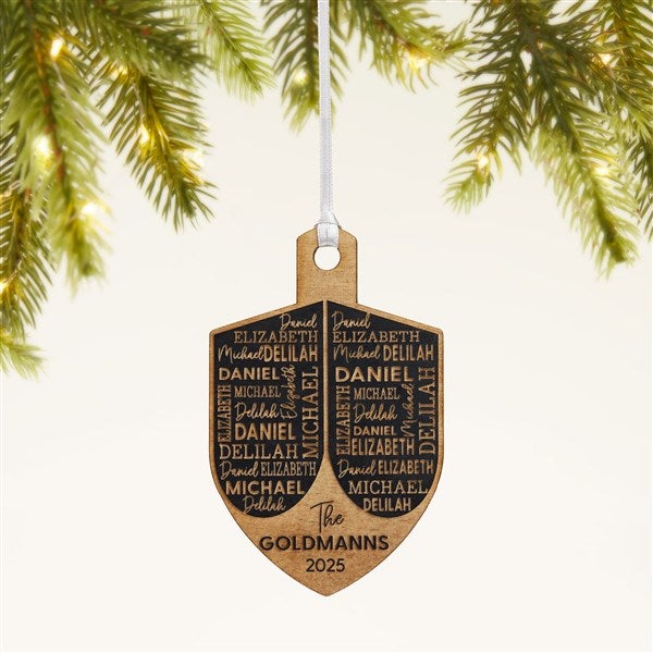 Hannukah Dreidel Personalized Wood Ornament  - 48951