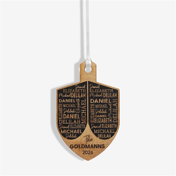 Hannukah Dreidel Personalized Wood Ornament  - 48951