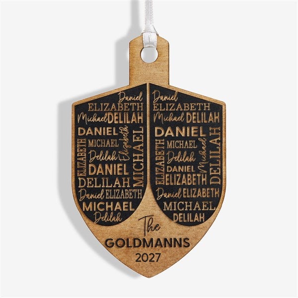 Hannukah Dreidel Personalized Wood Ornament  - 48951