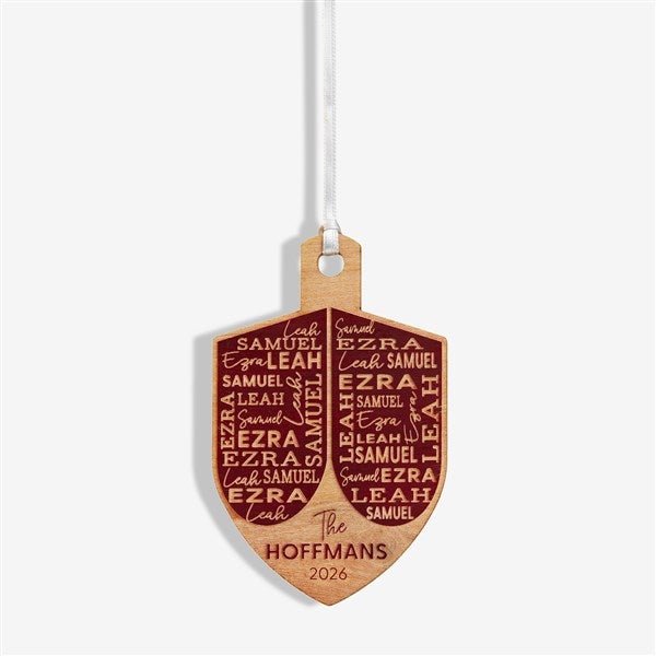 Hannukah Dreidel Personalized Wood Ornament  - 48951