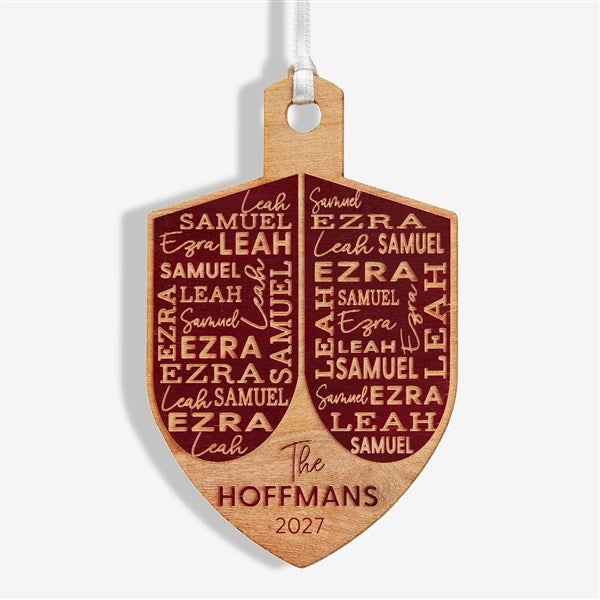 Hannukah Dreidel Personalized Wood Ornament  - 48951