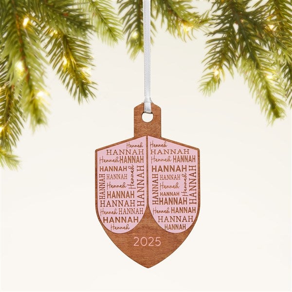 Hannukah Dreidel Personalized Wood Ornament  - 48951