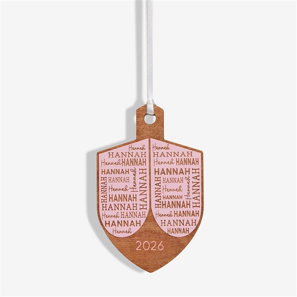 Hannukah Dreidel Personalized Wood Ornament  - 48951