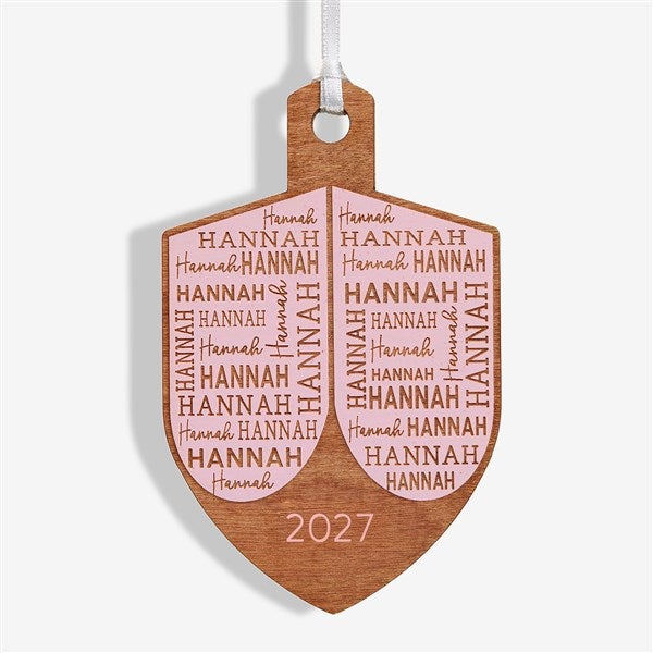 Hannukah Dreidel Personalized Wood Ornament  - 48951