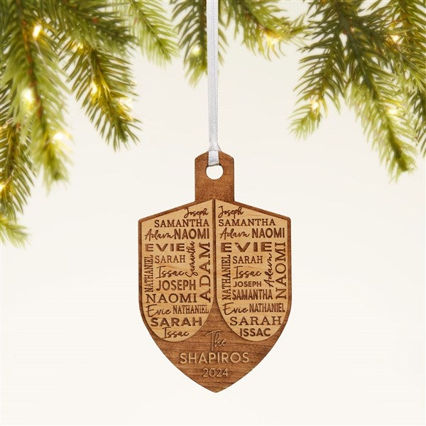 Hannukah Dreidel Personalized Wood Ornament - 48951