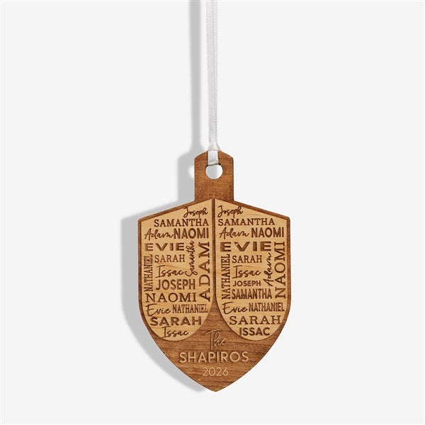 Hannukah Dreidel Personalized Wood Ornament  - 48951