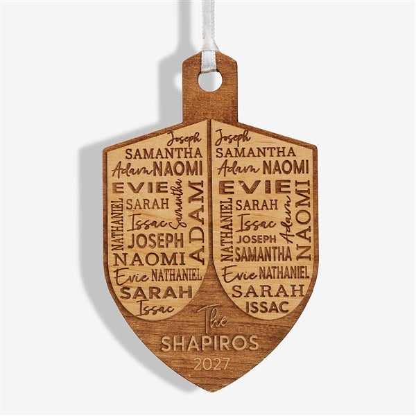 Hannukah Dreidel Personalized Wood Ornament  - 48951