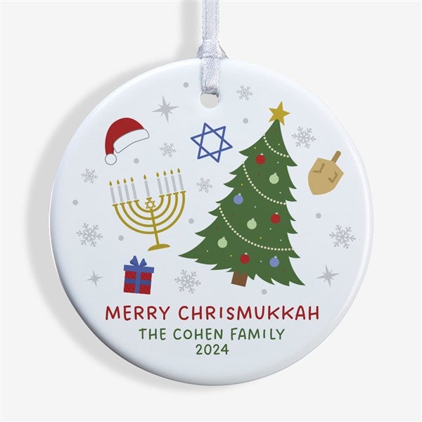 Happy Chrismukkah Personalized Ornament - 48952