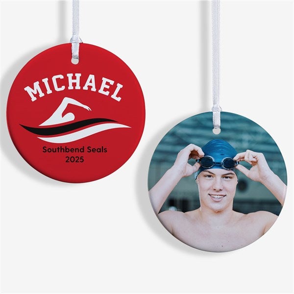 Swimming Personalized Christmas Ornaments - 49005