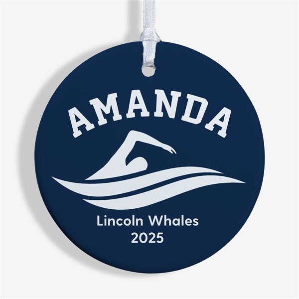 Swimming Personalized Christmas Ornaments - 49005