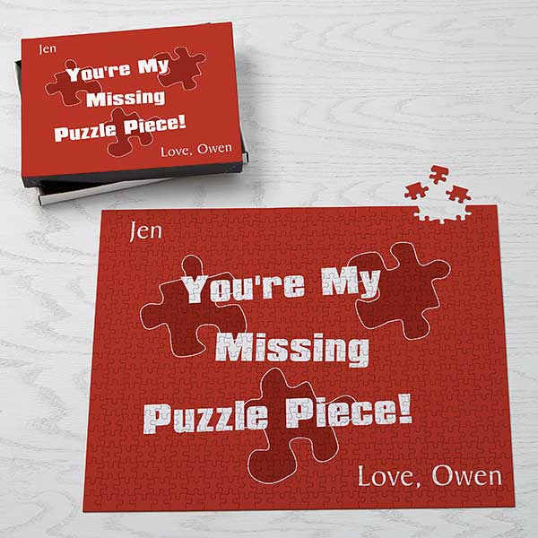 Valentine's Day Personalized Puzzle Gift - Missing Piece Design - 4903