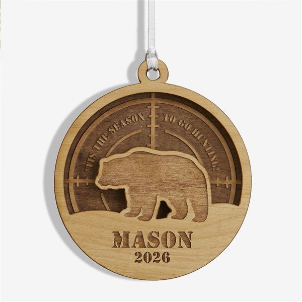 Hunting Personalized 2 Piece Wood Ornament - 49042