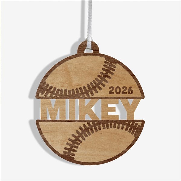 Baseball Personalized Wood Ornament - 49044