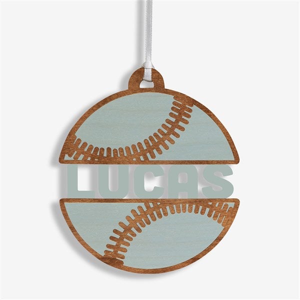 Baseball Personalized Wood Ornament - 49044