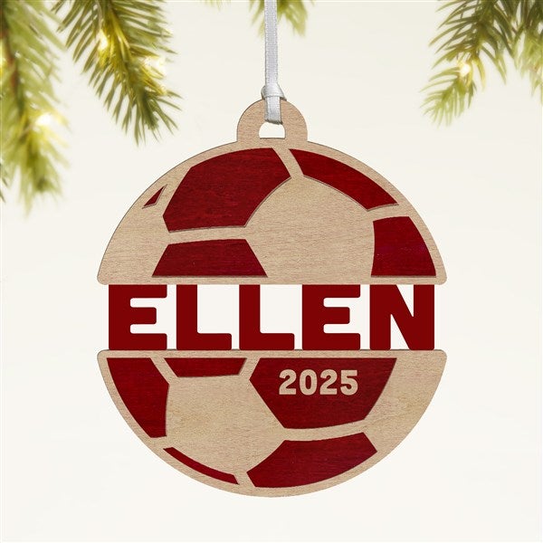Soccer Personalized Wood Ornament - 49046