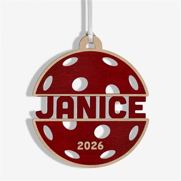 Pickleball Personalized Wood Ornament - 49051