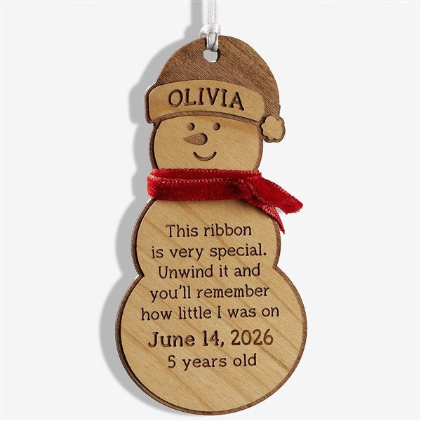 Child Growth Chart Personalized Wood Snowman Ornament - 49063