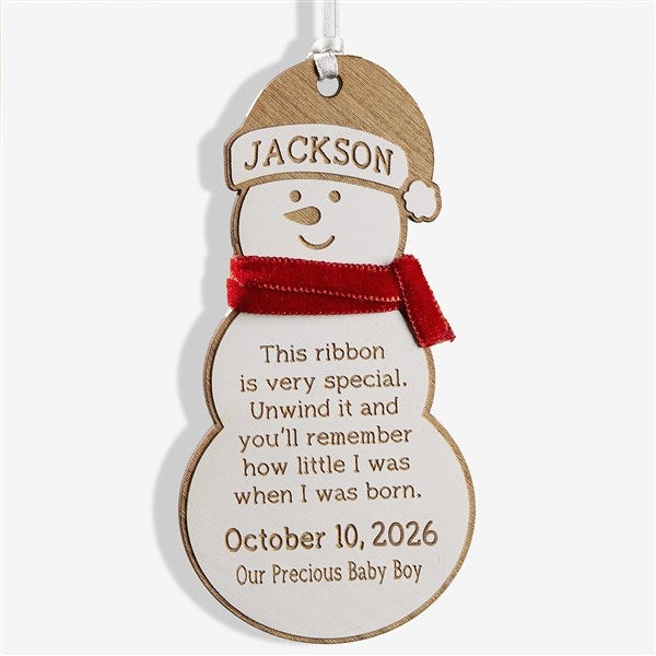 Child Growth Chart Personalized Wood Snowman Ornament - 49063