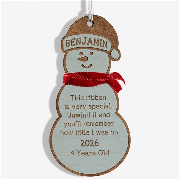 Child Growth Chart Personalized Wood Snowman Ornament - 49063