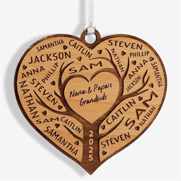 Family Tree of Love Personalized Wood Ornament - 49070