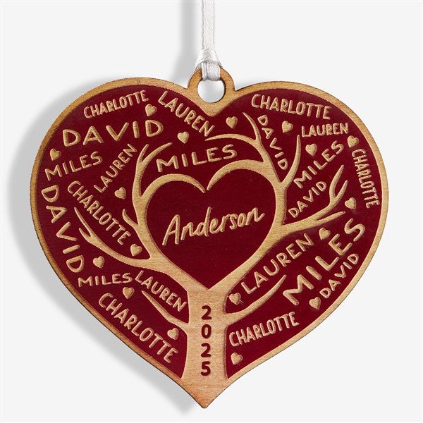 Family Tree of Love Personalized Wood Ornament - 49070