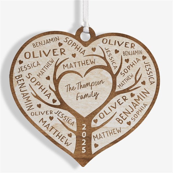 Family Tree of Love Personalized Wood Ornament - 49070