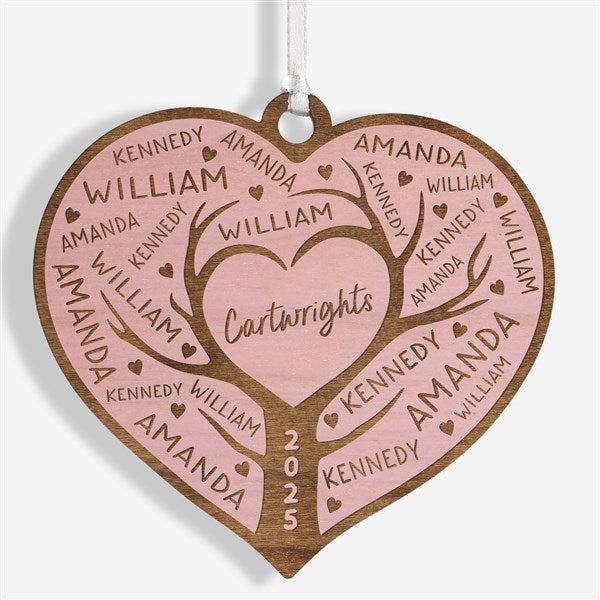 Family Tree of Love Personalized Wood Ornament - 49070