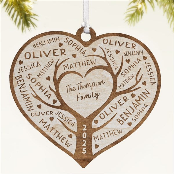 Family Tree of Love Personalized Wood Ornament - 49070