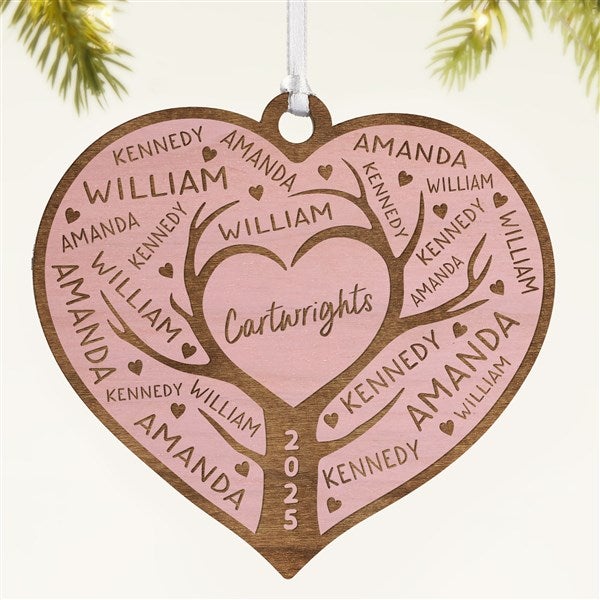 Family Tree of Love Personalized Wood Ornament - 49070
