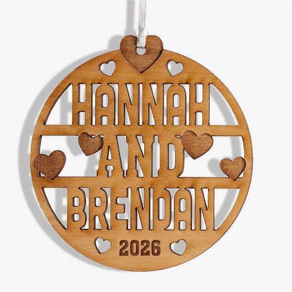 Forever Yours Personalized Wood Couples Ornaments - 49071