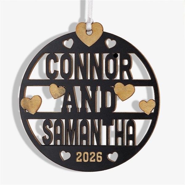 Forever Yours Personalized Wood Couples Ornaments - 49071
