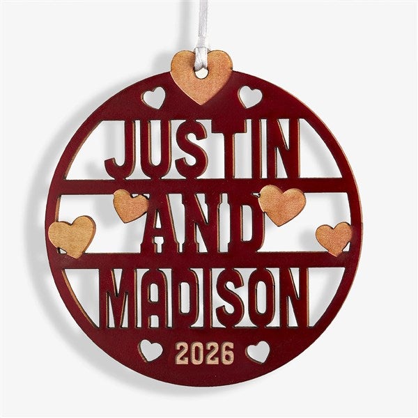 Forever Yours Personalized Wood Couples Ornaments - 49071