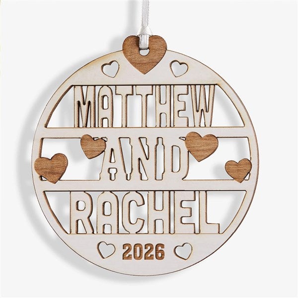Forever Yours Personalized Wood Couples Ornaments - 49071