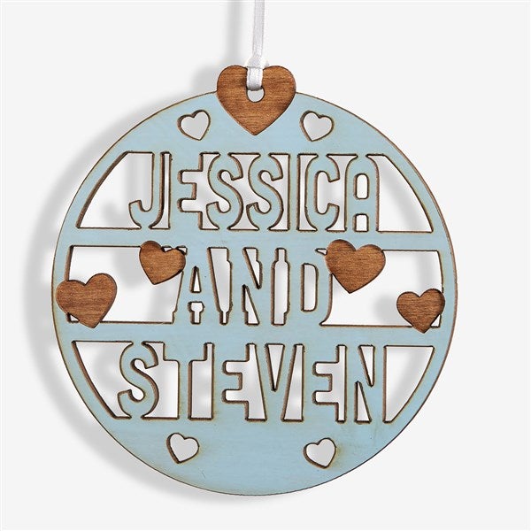 Forever Yours Personalized Wood Couples Ornaments - 49071