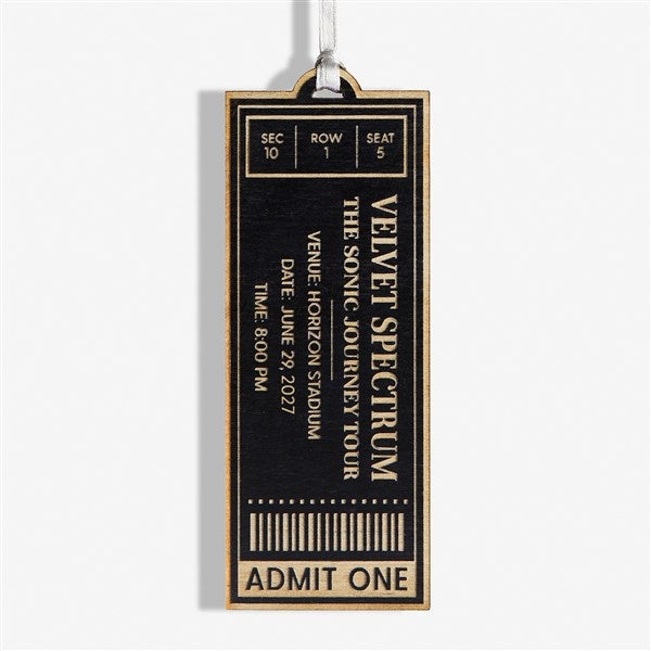 Favorite Concert Ticket Personalized Wood Ornaments - 49081