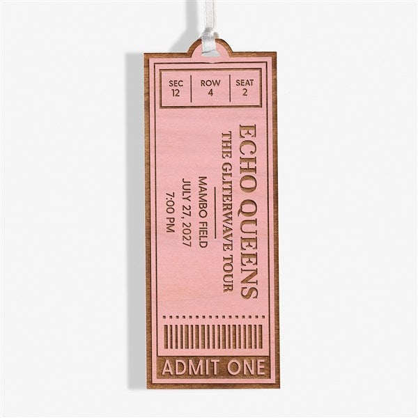 Favorite Concert Ticket Personalized Wood Ornaments - 49081