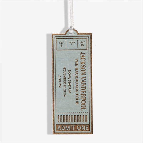 Favorite Concert Ticket Personalized Wood Ornaments - 49081