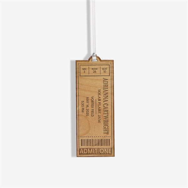 Favorite Concert Ticket Personalized Wood Ornaments - 49081