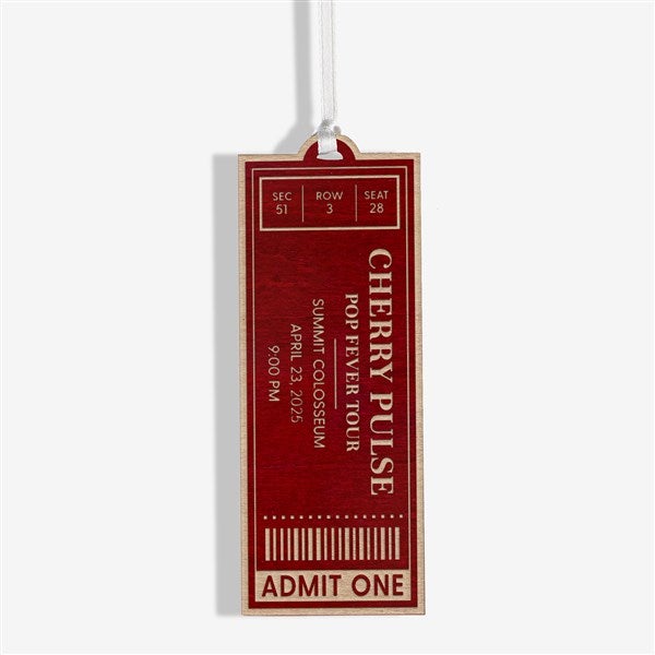 Favorite Concert Ticket Personalized Wood Ornaments - 49081