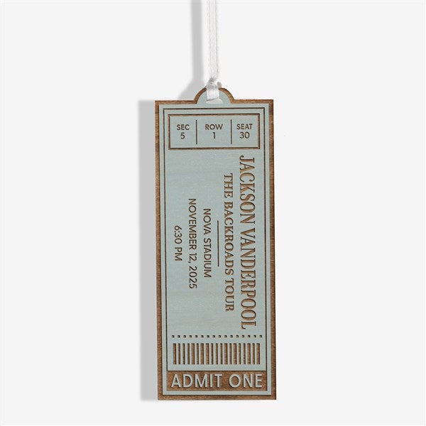 Favorite Concert Ticket Personalized Wood Ornaments - 49081