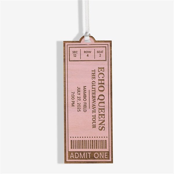 Favorite Concert Ticket Personalized Wood Ornaments - 49081