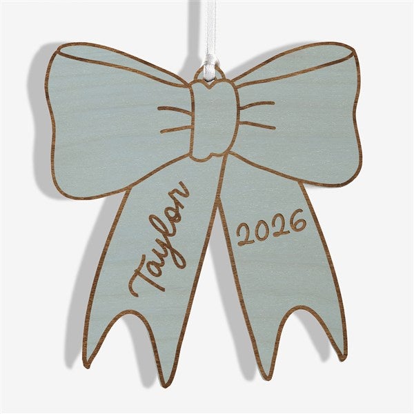 Baby Bow Personalized Wood Christmas Ornaments - 49082