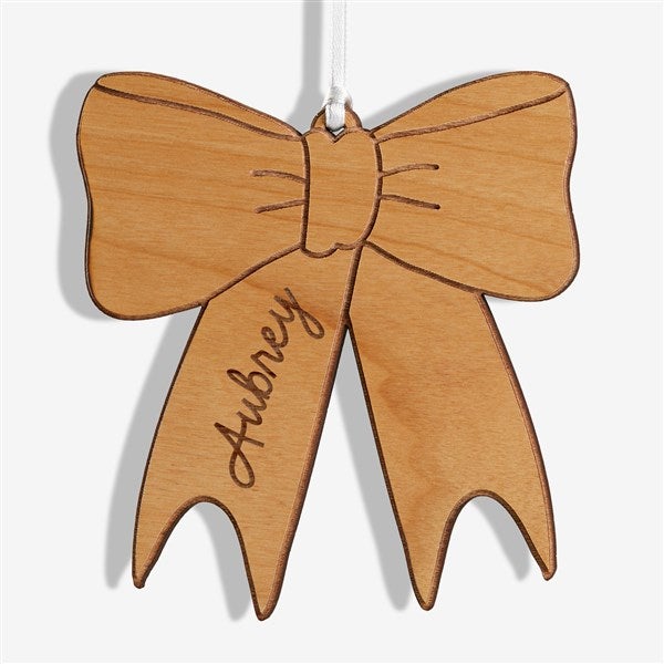 Baby Bow Personalized Wood Christmas Ornaments - 49082