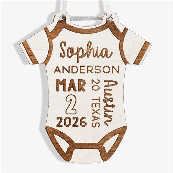 Baby Bodysuit Personalized Wood Ornaments - 49083